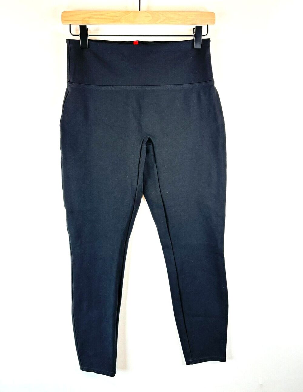 Spanx Womens Leggings Black Elastic Waist Pull On Stretch Yoga Gym Small Petite